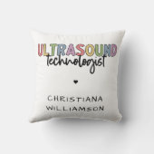 名前をカスタムする超音波検査技師ギフト クッション (裏面)