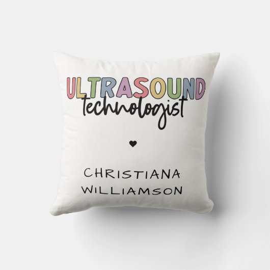 名前をカスタムする超音波検査技師ギフト クッション (裏面)