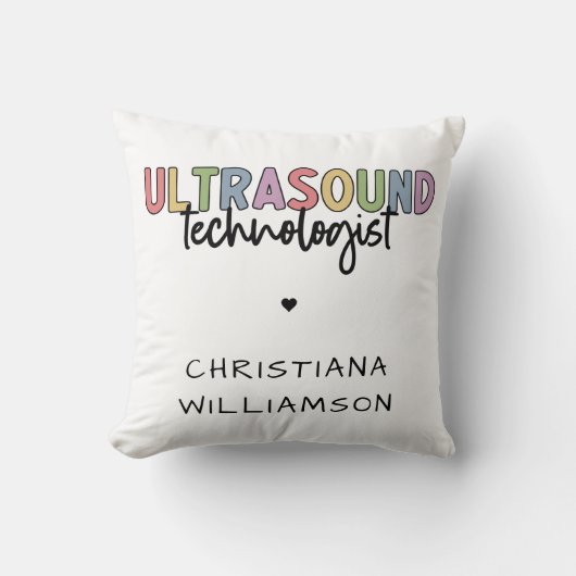 名前をカスタムする超音波検査技師ギフト クッション (正面)