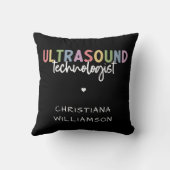 名前をカスタムする超音波検査技師ギフト クッション (裏面)