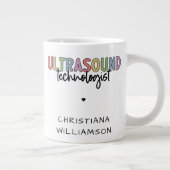 名前をカスタムする超音波検査技師ギフト ジャンボコーヒーマグカップ (右)
