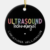 名前をカスタムする超音波検査技師ギフト セラミックオーナメント (正面)
