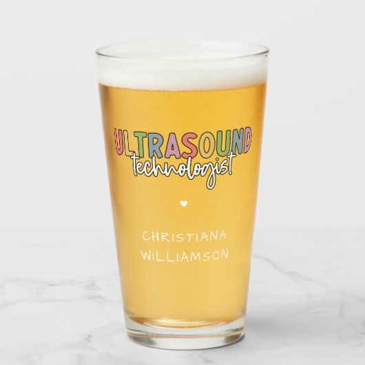 名前をカスタムする超音波検査技師ギフト タンブラーグラス (ドリンク正面)