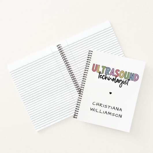 名前をカスタムする超音波検査技師ギフト ノートブック (内部)