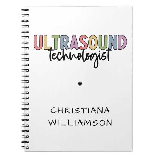 名前をカスタムする超音波検査技師ギフト ノートブック (正面)