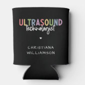 名前をカスタムする超音波検査技師ギフト 缶クーラー (裏面)