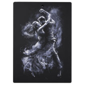 名前をカスタムする踊りカップル クリップボード (裏面)