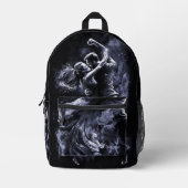 名前をカスタムする踊りカップル プリントバックパック (正面)