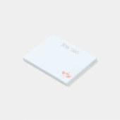 名前をカスタムする踊りバーディピンクブルー4x3 ポストイット (アングル)