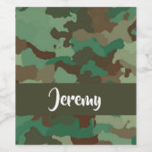 名前をカスタムする迷彩模様 ワインラベル (シングルラベル)