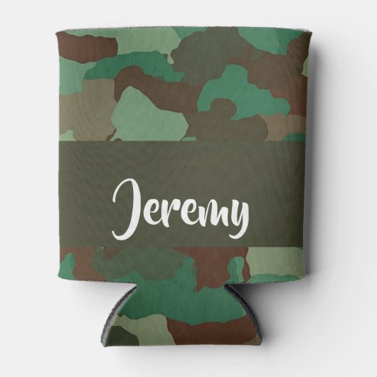 名前をカスタムする迷彩模様 缶クーラー (正面)