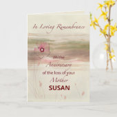 名前をカスタムする追悼の記念日の母の損失 カード (黄色い花)
