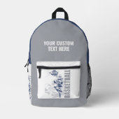 名前をカスタムする選手 プリントバックパック (正面)