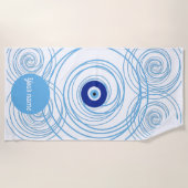 名前をカスタムする邪悪な目の保護夏のビーチタオル ビーチタオル (正面)