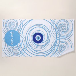 名前をカスタムする邪悪な目の保護夏のビーチタオル ビーチタオル