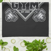 名前をカスタムする重量挙げホームクロスフィットジム キッチンタオル (折り畳み)