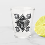名前をカスタムする重量挙げホームクロスフィットジム ショットグラス (正面)