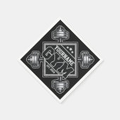 名前をカスタムする重量挙げホームクロスフィットジム スタンダードカクテルナプキン (角)