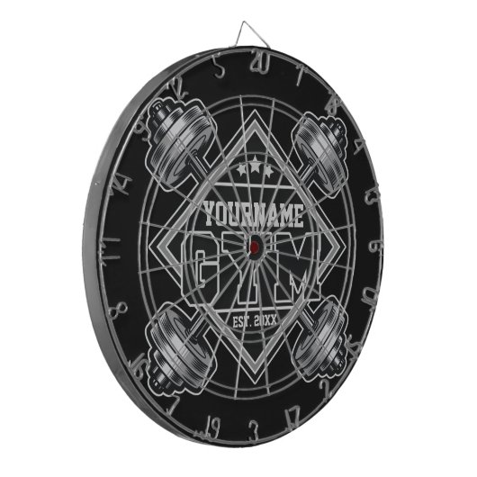 名前をカスタムする重量挙げホームクロスフィットジム ダーツボード (正面左)