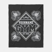 名前をカスタムする重量挙げホームクロスフィットジム フリースブランケット (正面)