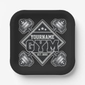 名前をカスタムする重量挙げホームクロスフィットジム ペーパープレート (正面)