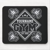 名前をカスタムする重量挙げホームクロスフィットジム マウスパッド (正面)