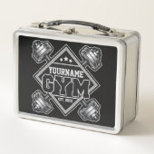 名前をカスタムする重量挙げホームクロスフィットジム メタルランチボックス (正面)