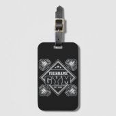 名前をカスタムする重量挙げホームクロスフィットジム ラゲッジタグ (正面縦)