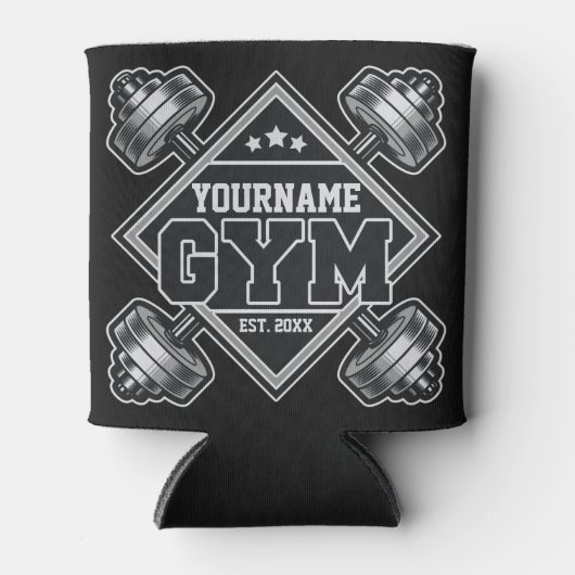 名前をカスタムする重量挙げホームクロスフィットジム 缶クーラー (正面)