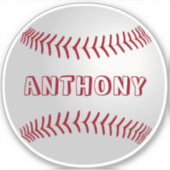 名前をカスタムする野球ウォールデカール シール (正面)