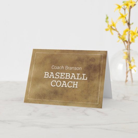 名前をカスタムする野球コーチ感謝していの定義 カード (黄色い花)