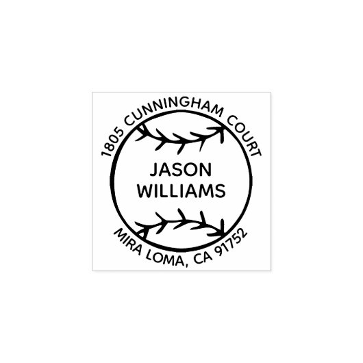 名前をカスタムする野球差出人住所スタンプ ラバースタンプ (インプリント)