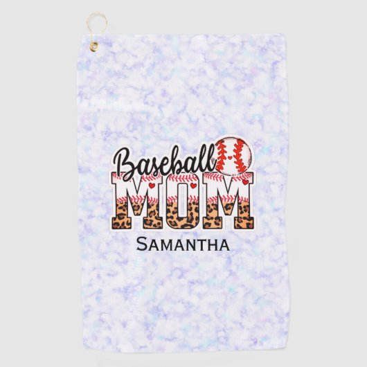 名前をカスタムする野球母 |母の日 ゴルフタオル (正面)