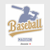 名前をカスタムする野球選手 シール (シート)