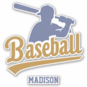 名前をカスタムする野球選手 シール (正面)