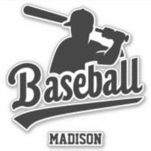 名前をカスタムする野球選手 シール (正面)