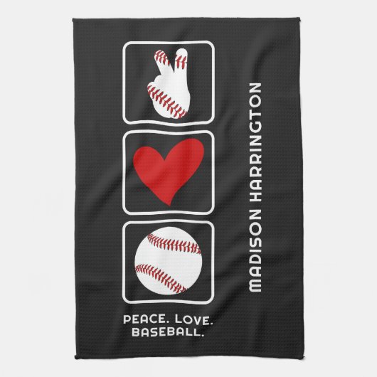 名前をカスタムする野球 キッチンタオル (縦)