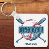 名前をカスタムする野球 キーホルダー (正面)