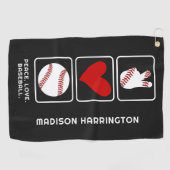 名前をカスタムする野球 ゴルフタオル (横)