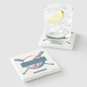 名前をカスタムする野球 ストーンコースター (横)