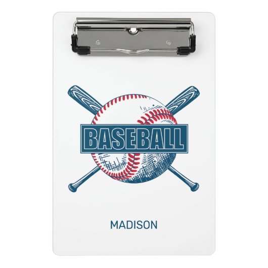 名前をカスタムする野球 ミニクリップボード (正面)