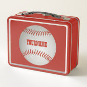 名前をカスタムする野球 メタルランチボックス (裏面)