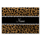 名前をカスタムする金ゴールドグリッターチータープリント テーブルナンバー (裏面)