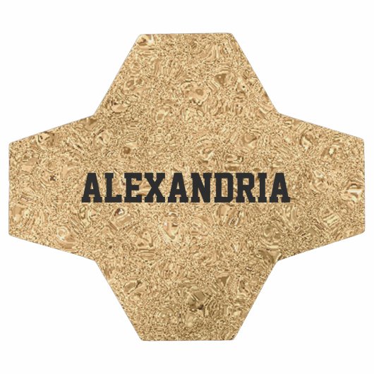 名前をカスタムする金ゴールドグリッターフォイルスパークル サッカーボール (フラット)