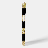 名前をカスタムする金ゴールドグリッターブラックストライプ Case-Mate iPhoneケース (裏面 / 右)