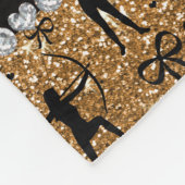 名前をカスタムする金ゴールドグリッター弓 フリースブランケット (角)