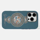 名前をカスタムする金ゴールドティール（緑がかった色）抽象芸術装飾曼荼羅 Case-Mate iPhoneケース (裏面 (横))