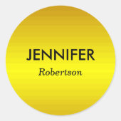 名前をカスタムする金ゴールド勾配封筒用シール ラウンドシール (正面)