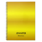 名前をカスタムする金ゴールド勾配 ノートブック (正面)