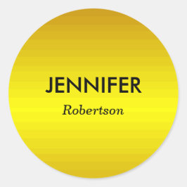 名前をカスタムする金ゴールド勾配 ラウンドシール